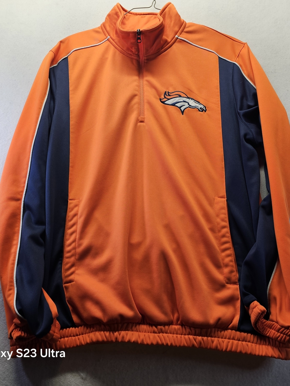 NFL Orange and Navy Quarter-Zip Performance Pullover